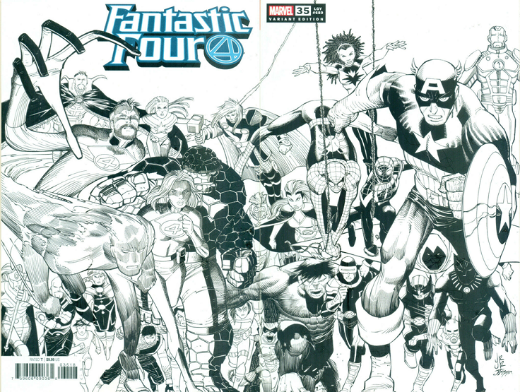 Fantastic Four #35 Romita Jr Wraparound Black & White Variant (PRH Exclusive)